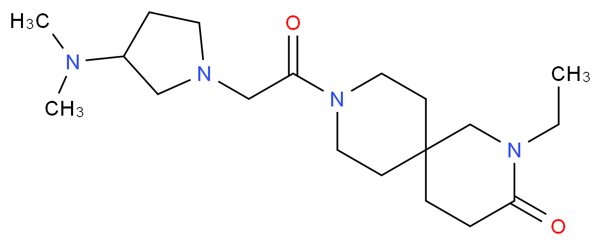9-{[3-(dimethylamino)-1-pyrrolidinyl]acetyl}-2-ethyl-2,9-diazaspiro[5.5]undecan-3-one_分子结构_CAS_)