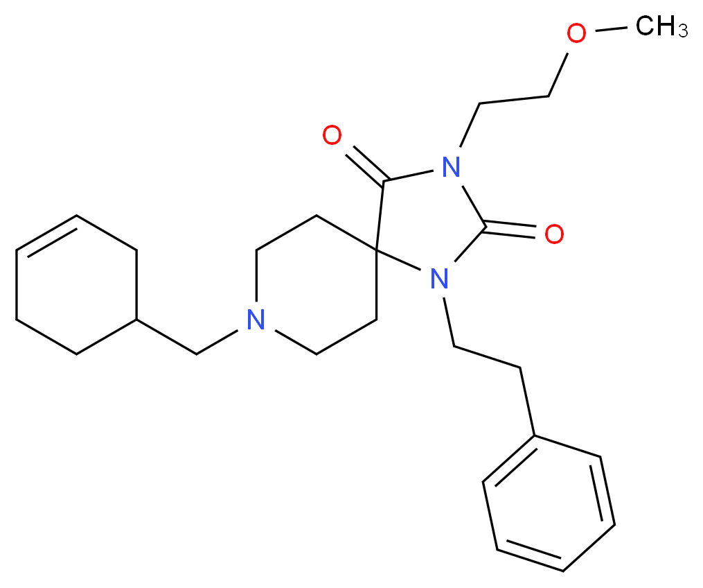 8-(3-cyclohexen-1-ylmethyl)-3-(2-methoxyethyl)-1-(2-phenylethyl)-1,3,8-triazaspiro[4.5]decane-2,4-dione_分子结构_CAS_)