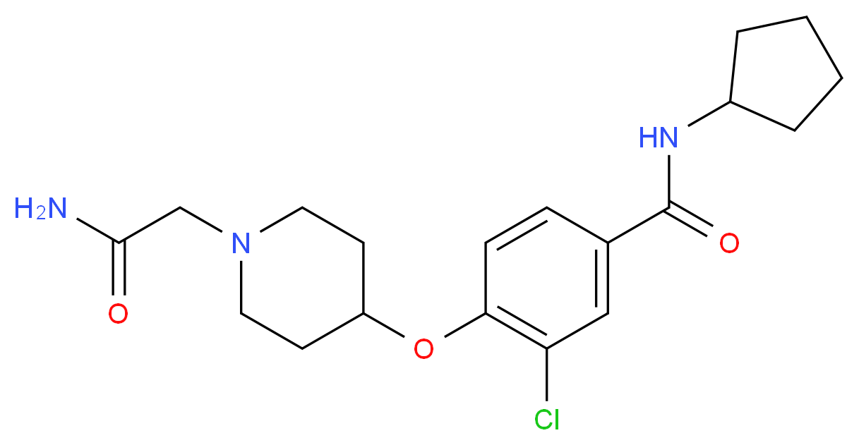 4-{[1-(2-amino-2-oxoethyl)piperidin-4-yl]oxy}-3-chloro-N-cyclopentylbenzamide_分子结构_CAS_)