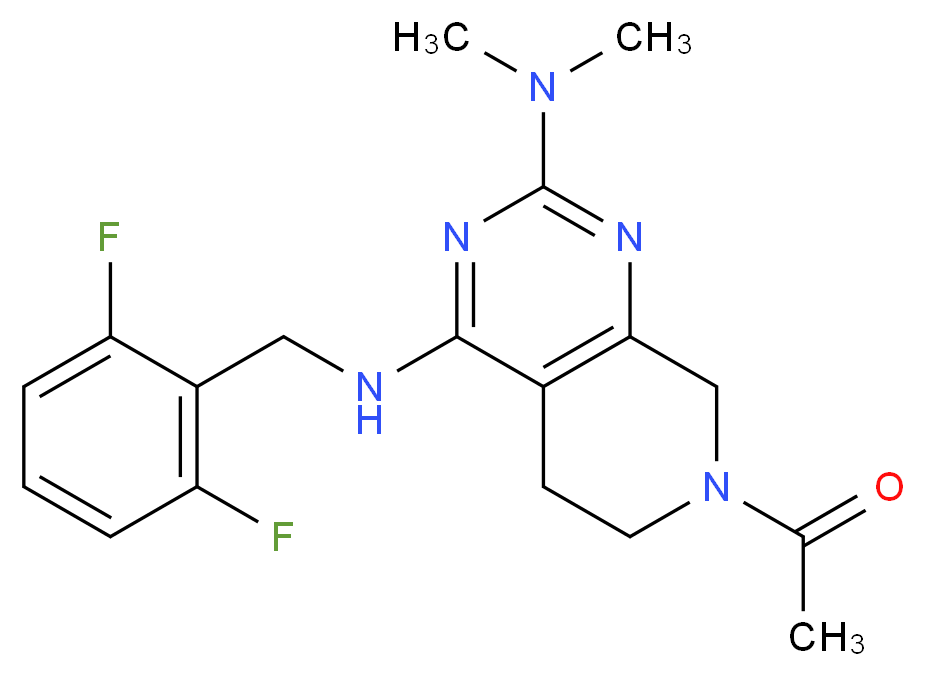 7-acetyl-N~4~-(2,6-difluorobenzyl)-N~2~,N~2~-dimethyl-5,6,7,8-tetrahydropyrido[3,4-d]pyrimidine-2,4-diamine_分子结构_CAS_)