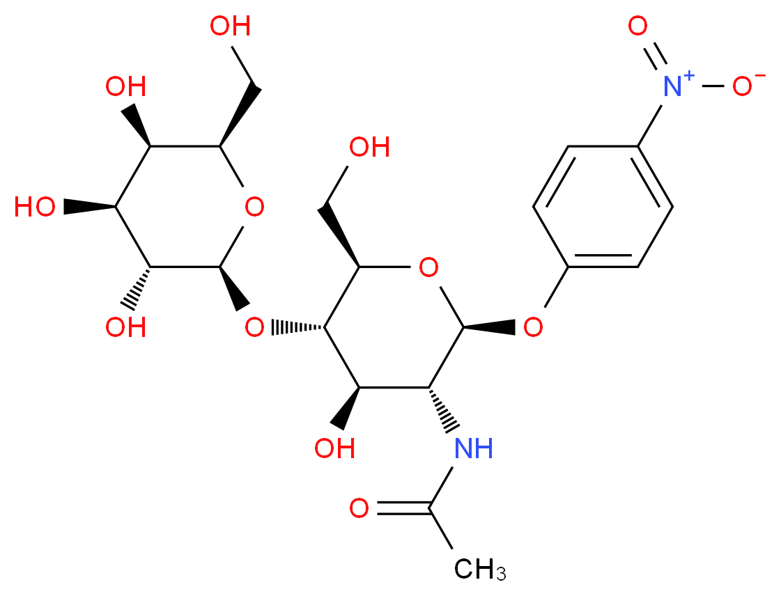p-Nitrophenyl 2-Acetamido-2-deoxy-4-O-(β-D-galactopyranosyl)-β-D-glucopyranoside_分子结构_CAS_74211-28-2)