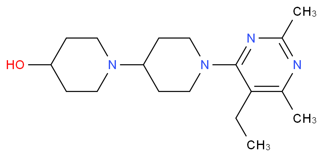 1'-(5-ethyl-2,6-dimethyl-4-pyrimidinyl)-1,4'-bipiperidin-4-ol_分子结构_CAS_)