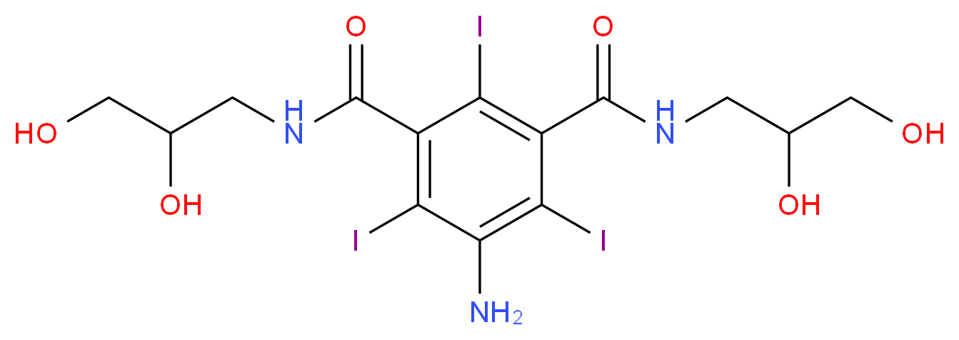 5-amino-1-N,3-N-bis(2,3-dihydroxypropyl)-2,4,6-triiodobenzene-1,3-dicarboxamide_分子结构_CAS_76801-93-9