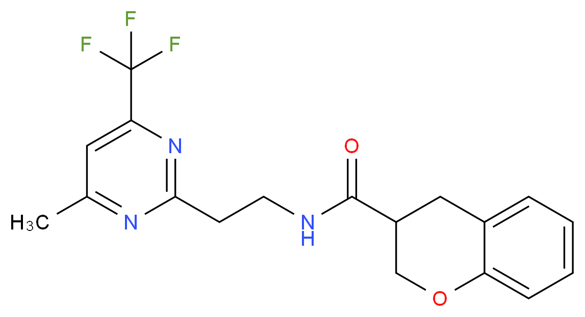 N-{2-[4-methyl-6-(trifluoromethyl)pyrimidin-2-yl]ethyl}chromane-3-carboxamide_分子结构_CAS_)