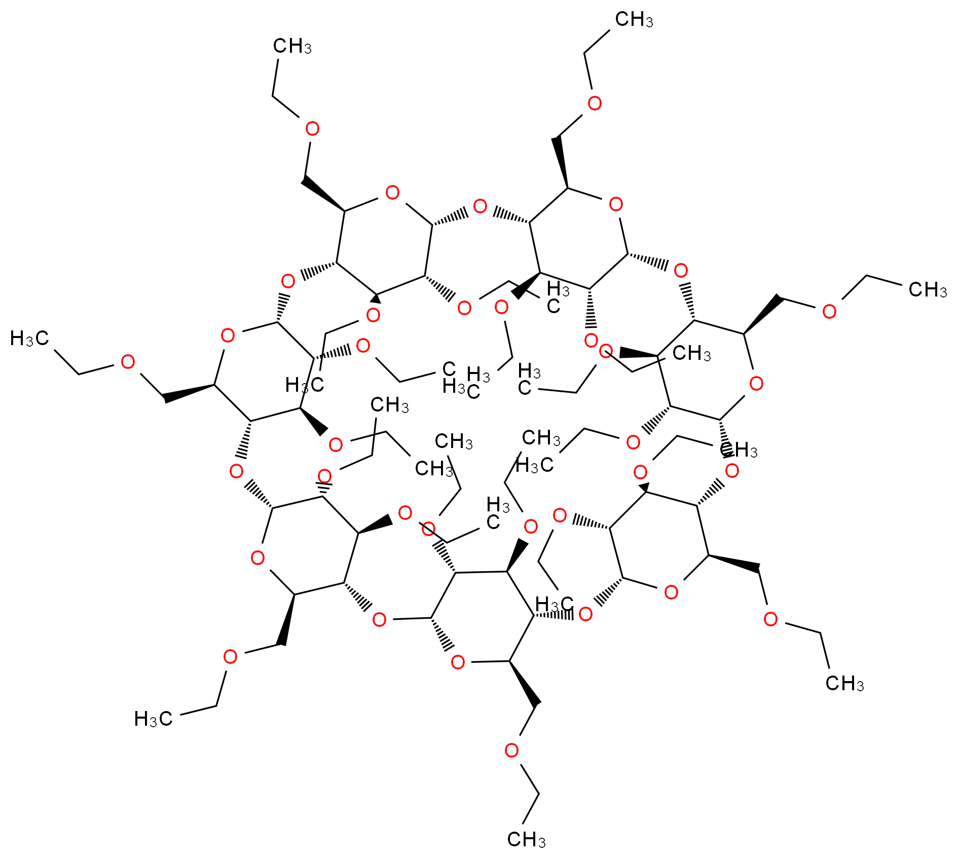 Heptakis(2,3,6-tri-O-ethyl)-β-cyclodextrin_分子结构_CAS_)