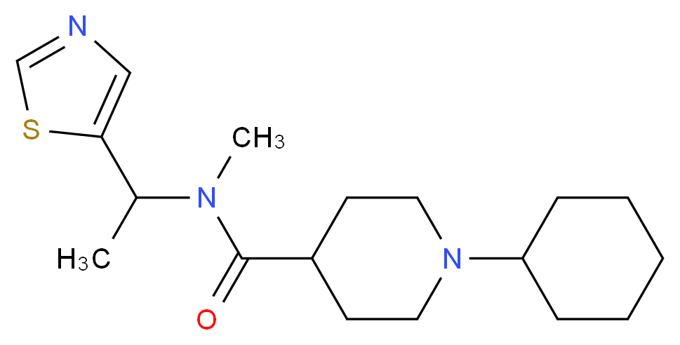1-cyclohexyl-N-methyl-N-[1-(1,3-thiazol-5-yl)ethyl]-4-piperidinecarboxamide_分子结构_CAS_)
