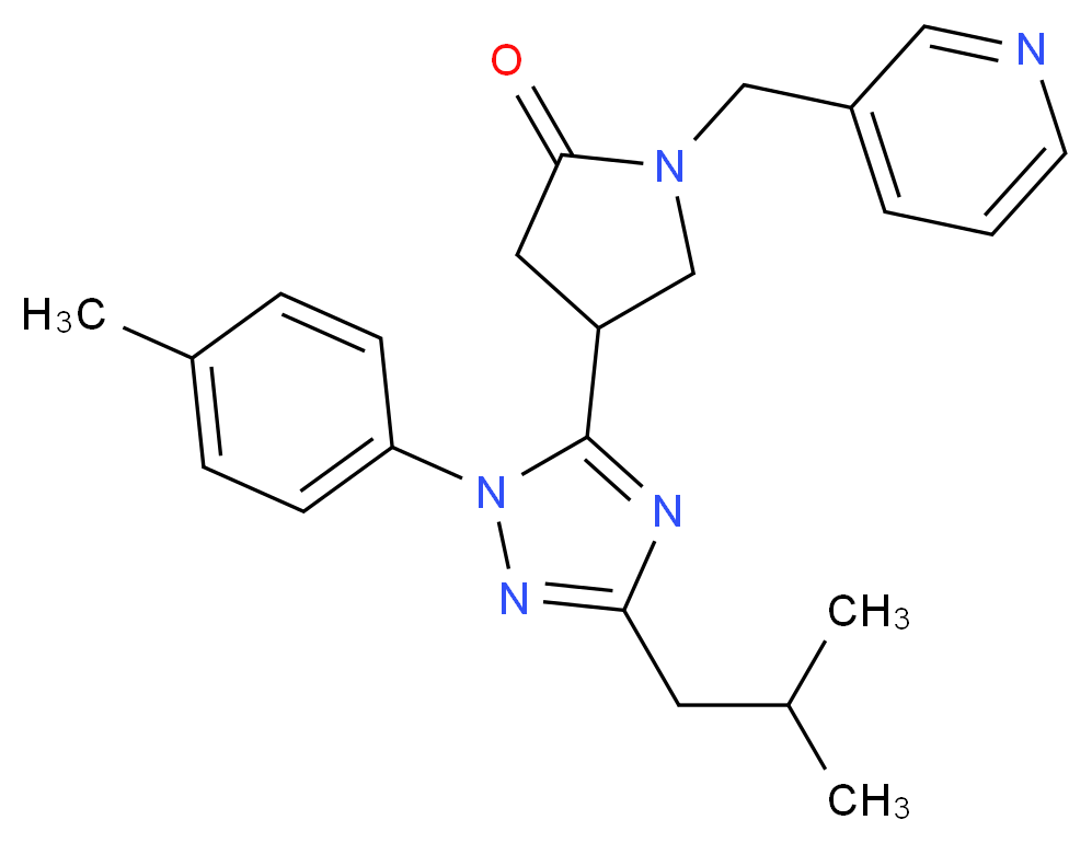 4-[3-isobutyl-1-(4-methylphenyl)-1H-1,2,4-triazol-5-yl]-1-(pyridin-3-ylmethyl)pyrrolidin-2-one_分子结构_CAS_)