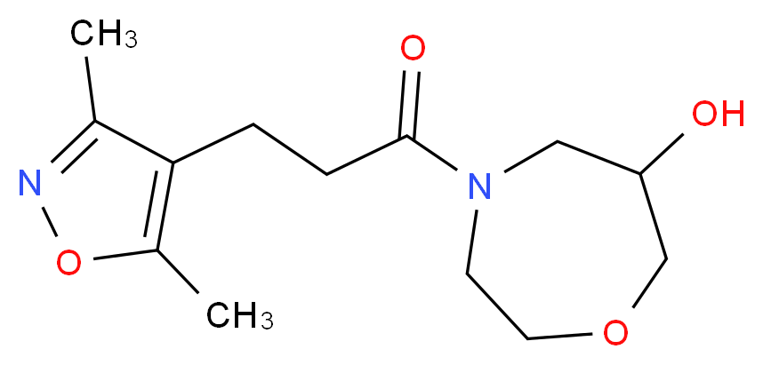 4-[3-(3,5-dimethylisoxazol-4-yl)propanoyl]-1,4-oxazepan-6-ol_分子结构_CAS_)
