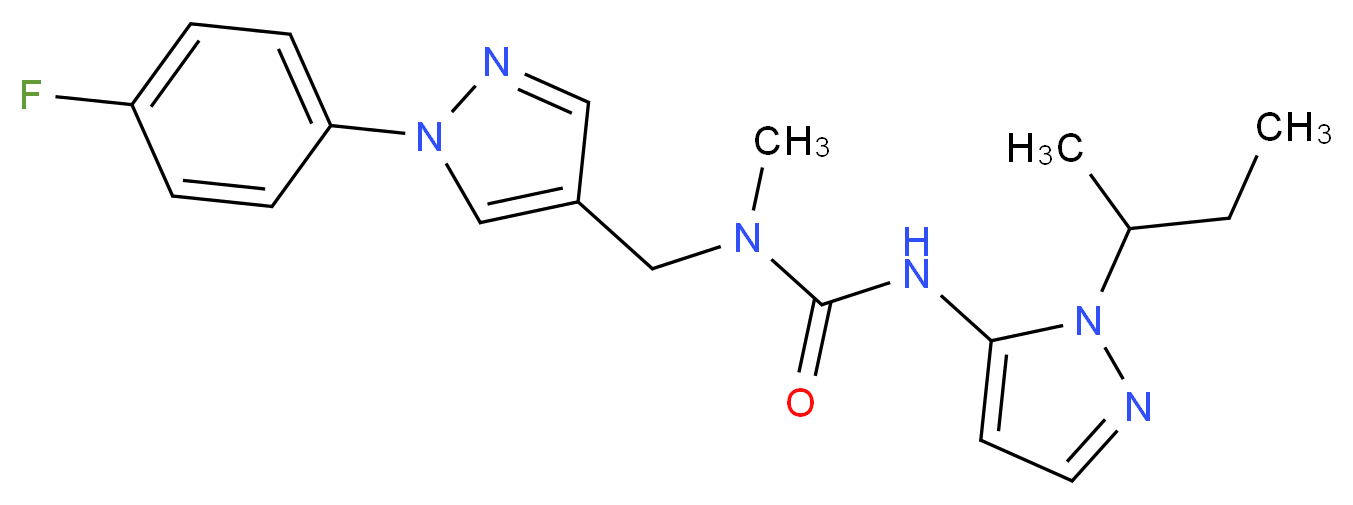 N'-(1-sec-butyl-1H-pyrazol-5-yl)-N-{[1-(4-fluorophenyl)-1H-pyrazol-4-yl]methyl}-N-methylurea_分子结构_CAS_)