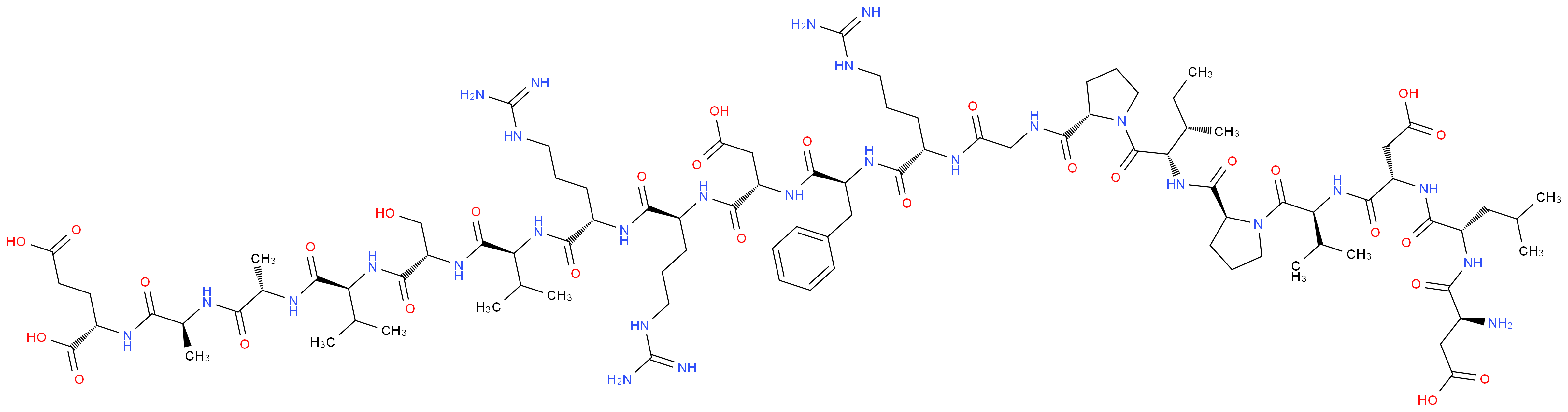 (2S)-2-[(2S)-2-[(2S)-2-[(2S)-2-[(2S)-2-[(2S)-2-[(2S)-2-[(2S)-2-[(2S)-2-[(2S)-2-[(2S)-2-(2-{[(2S)-1-[(2S,3S)-2-{[(2S)-1-[(2S)-2-[(2S)-2-[(2S)-2-[(2S)-2-amino-3-carboxypropanamido]-4-methylpentanamido]-3-carboxypropanamido]-3-methylbutanoyl]pyrrolidin-2-yl]formamido}-3-methylpentanoyl]pyrrolidin-2-yl]formamido}acetamido)-5-carbamimidamidopentanamido]-3-phenylpropanamido]-3-carboxypropanamido]-5-carbamimidamidopentanamido]-5-carbamimidamidopentanamido]-3-methylbutanamido]-3-hydroxypropanamido]-3-methylbutanamido]propanamido]propanamido]pentanedioic acid_分子结构_CAS_113873-67-9