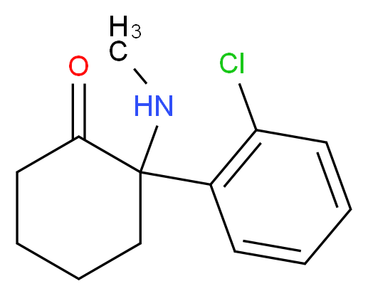 2-(2-chlorophenyl)-2-(methylamino)cyclohexan-1-one_分子结构_CAS_6740-88-1