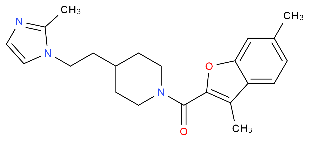 1-[(3,6-dimethyl-1-benzofuran-2-yl)carbonyl]-4-[2-(2-methyl-1H-imidazol-1-yl)ethyl]piperidine_分子结构_CAS_)