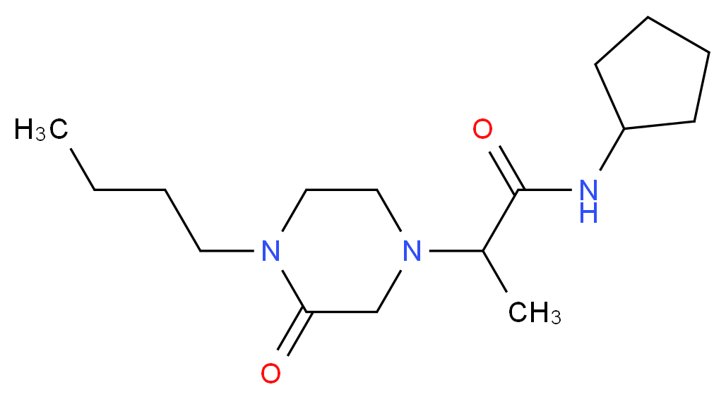 2-(4-butyl-3-oxopiperazin-1-yl)-N-cyclopentylpropanamide_分子结构_CAS_)
