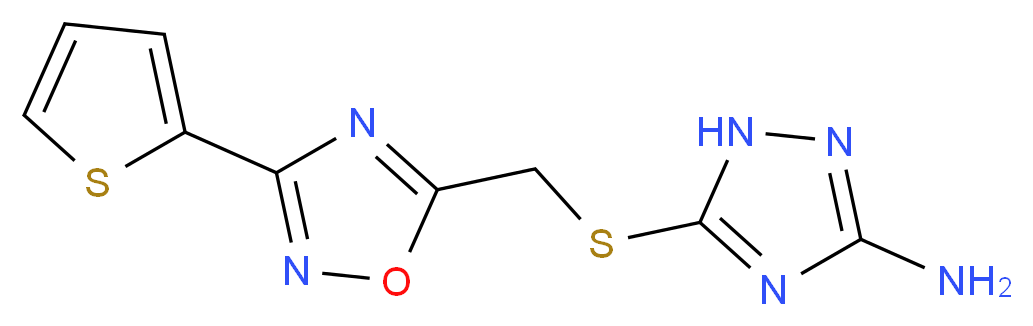 5-({[3-(2-thienyl)-1,2,4-oxadiazol-5-yl]methyl}thio)-1H-1,2,4-triazol-3-amine_分子结构_CAS_)