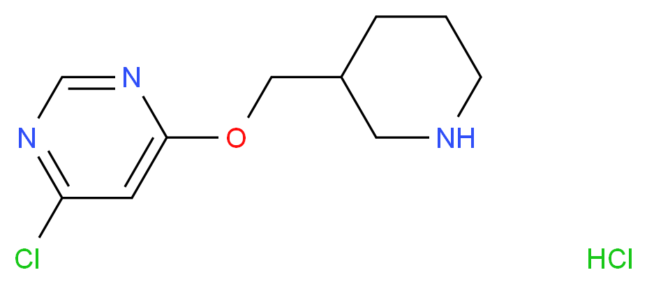 4-Chloro-6-(3-piperidinylmethoxy)pyrimidine hydrochloride_分子结构_CAS_1185309-95-8)