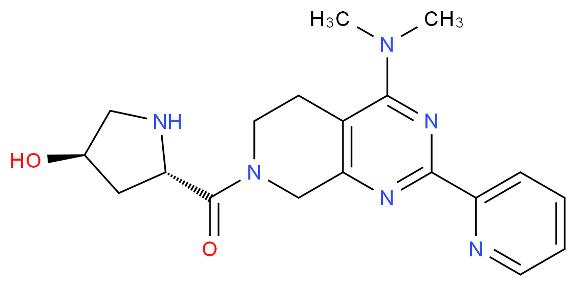 (3R,5S)-5-{[4-(dimethylamino)-2-pyridin-2-yl-5,8-dihydropyrido[3,4-d]pyrimidin-7(6H)-yl]carbonyl}pyrrolidin-3-ol_分子结构_CAS_)
