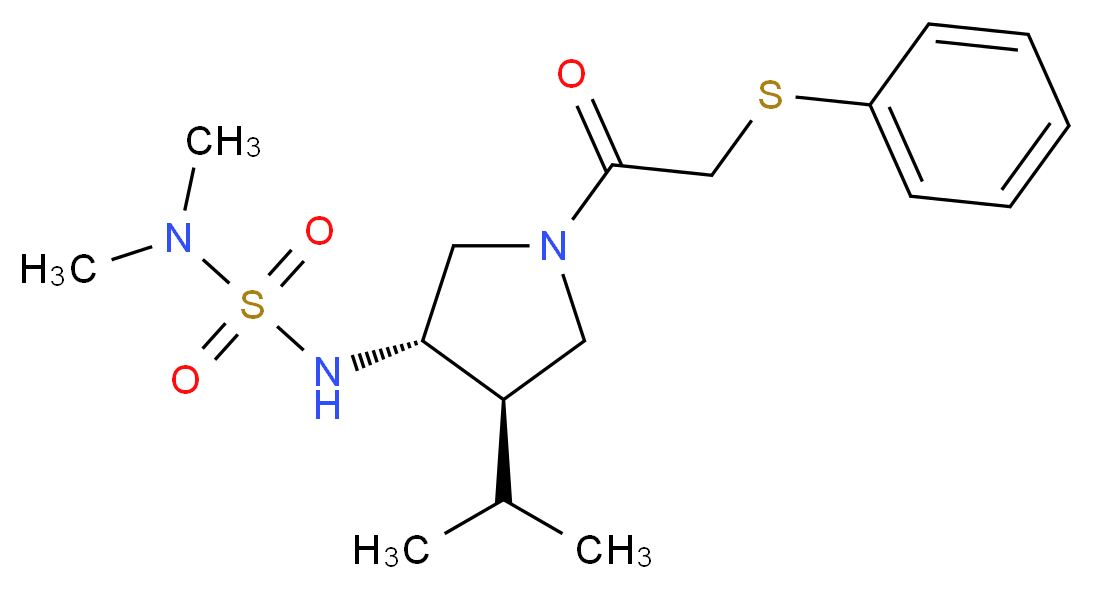 N'-{(3S*,4R*)-4-isopropyl-1-[(phenylthio)acetyl]pyrrolidin-3-yl}-N,N-dimethylsulfamide_分子结构_CAS_)