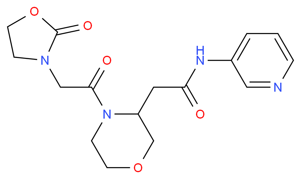 2-{4-[(2-oxo-1,3-oxazolidin-3-yl)acetyl]-3-morpholinyl}-N-3-pyridinylacetamide_分子结构_CAS_)