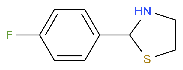 2-(4-Fluorophenyl)-1,3-thiazolane_分子结构_CAS_67086-80-0)