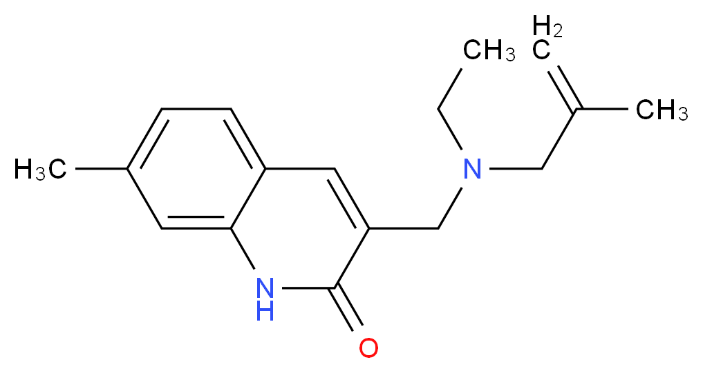 3-{[ethyl(2-methylprop-2-en-1-yl)amino]methyl}-7-methylquinolin-2(1H)-one_分子结构_CAS_)