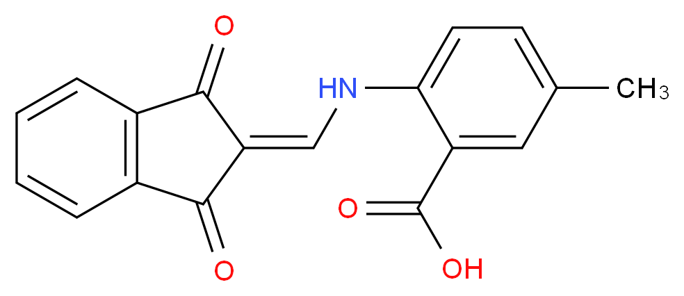 2-(((1,3-dioxoindan-2-ylidene)methyl)amino)-5-methylbenzoic acid_分子结构_CAS_)