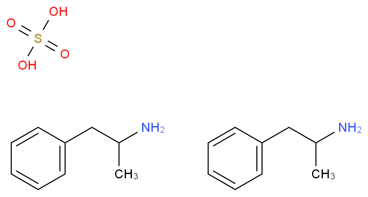 bis(1-phenylpropan-2-amine); sulfuric acid_分子结构_CAS_60-13-9