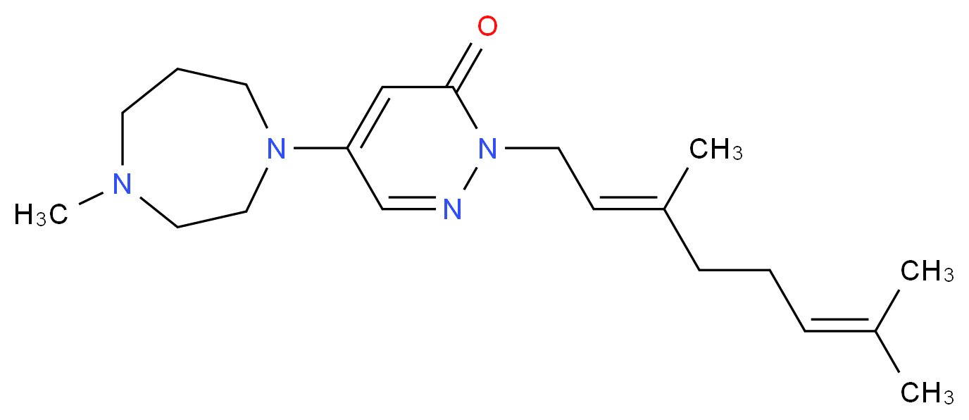 2-[(2E)-3,7-dimethyl-2,6-octadien-1-yl]-5-(4-methyl-1,4-diazepan-1-yl)-3(2H)-pyridazinone_分子结构_CAS_)