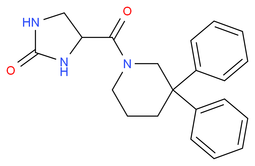 4-[(3,3-diphenylpiperidin-1-yl)carbonyl]imidazolidin-2-one_分子结构_CAS_)
