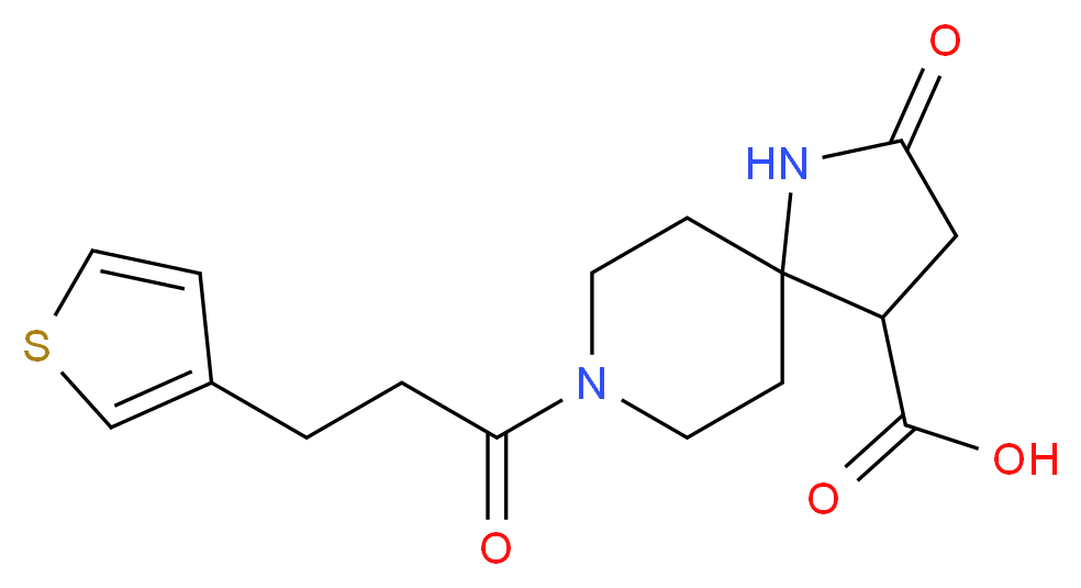 2-oxo-8-[3-(3-thienyl)propanoyl]-1,8-diazaspiro[4.5]decane-4-carboxylic acid_分子结构_CAS_)