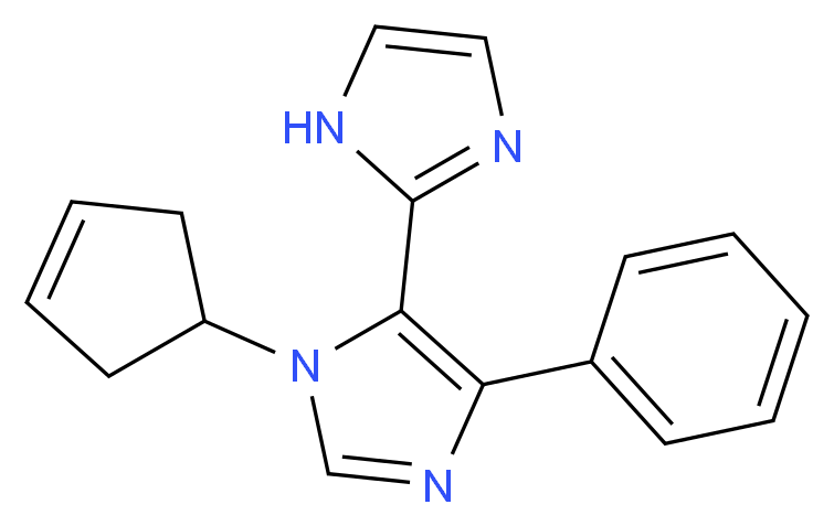 3'-cyclopent-3-en-1-yl-5'-phenyl-1H,3'H-2,4'-biimidazole_分子结构_CAS_)
