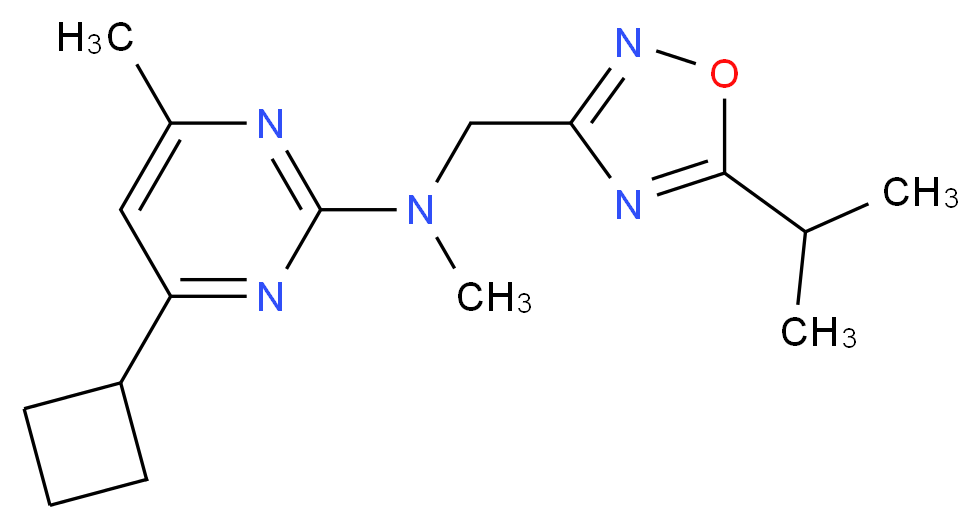 4-cyclobutyl-N-[(5-isopropyl-1,2,4-oxadiazol-3-yl)methyl]-N,6-dimethyl-2-pyrimidinamine_分子结构_CAS_)
