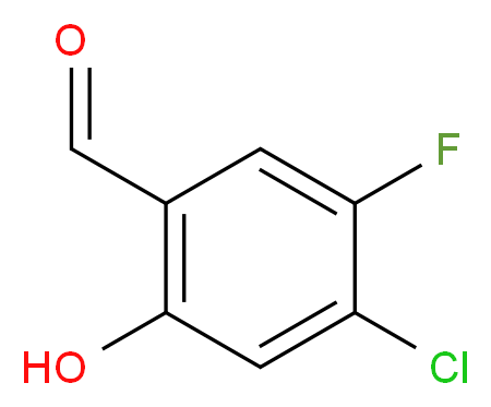 4-chloro-5-fluoro-2-hydroxybenzaldehyde_分子结构_CAS_1205551-36-5