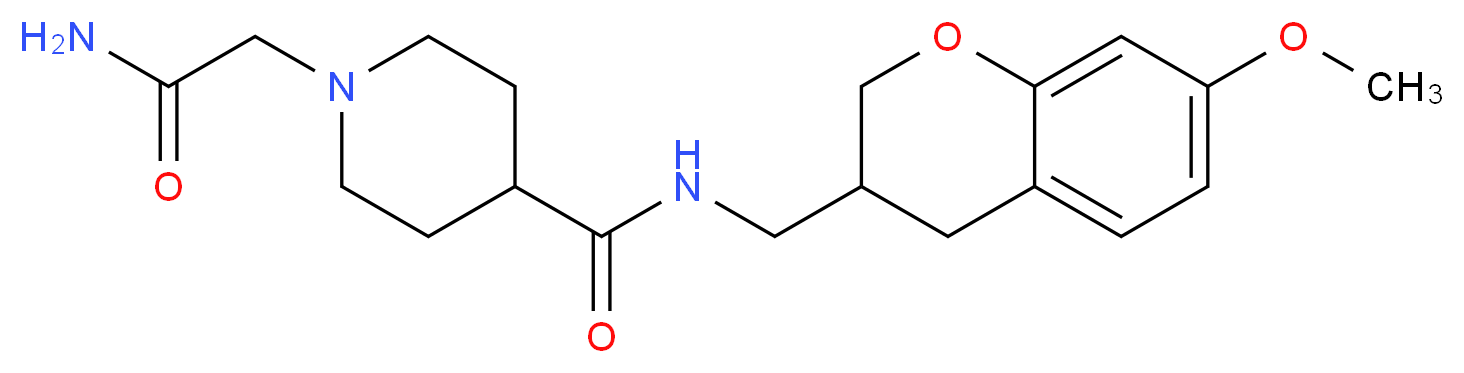 1-(2-amino-2-oxoethyl)-N-[(7-methoxy-3,4-dihydro-2H-chromen-3-yl)methyl]piperidine-4-carboxamide_分子结构_CAS_)