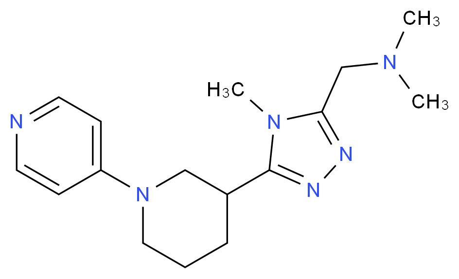 N,N-dimethyl-1-[4-methyl-5-(1-pyridin-4-ylpiperidin-3-yl)-4H-1,2,4-triazol-3-yl]methanamine_分子结构_CAS_)