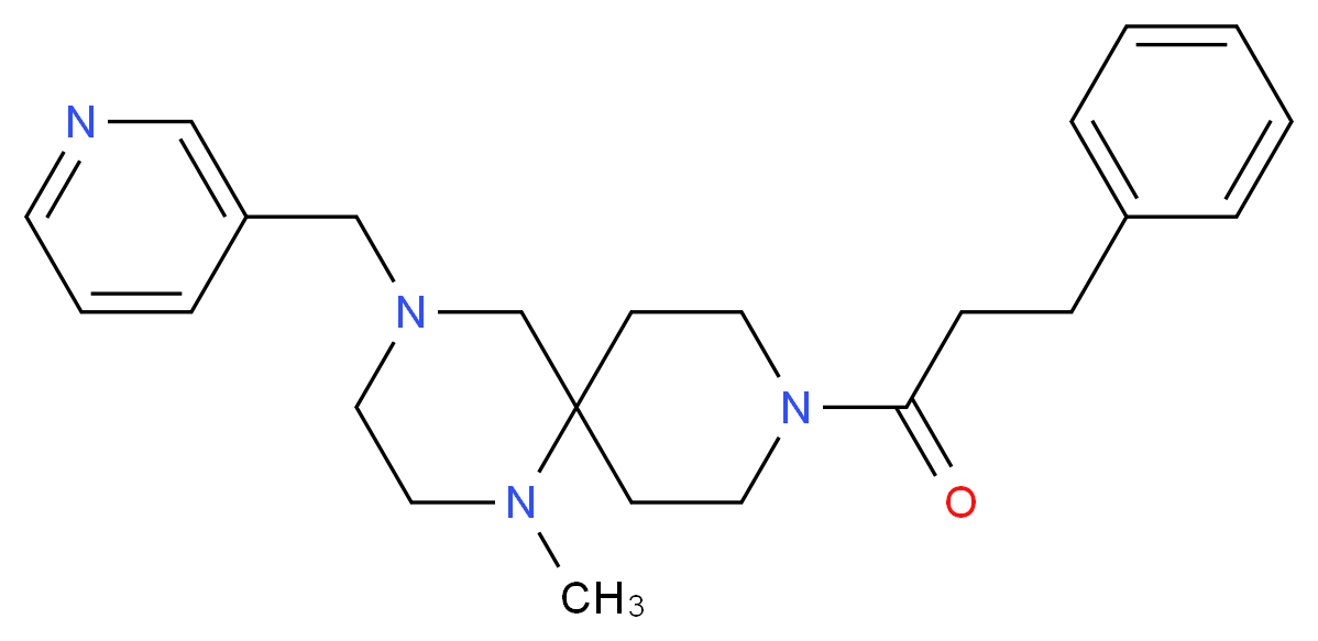 1-methyl-9-(3-phenylpropanoyl)-4-(pyridin-3-ylmethyl)-1,4,9-triazaspiro[5.5]undecane_分子结构_CAS_)