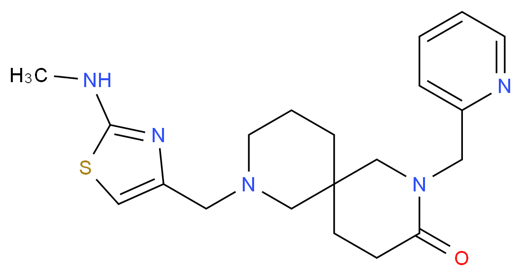 8-{[2-(methylamino)-1,3-thiazol-4-yl]methyl}-2-(pyridin-2-ylmethyl)-2,8-diazaspiro[5.5]undecan-3-one_分子结构_CAS_)