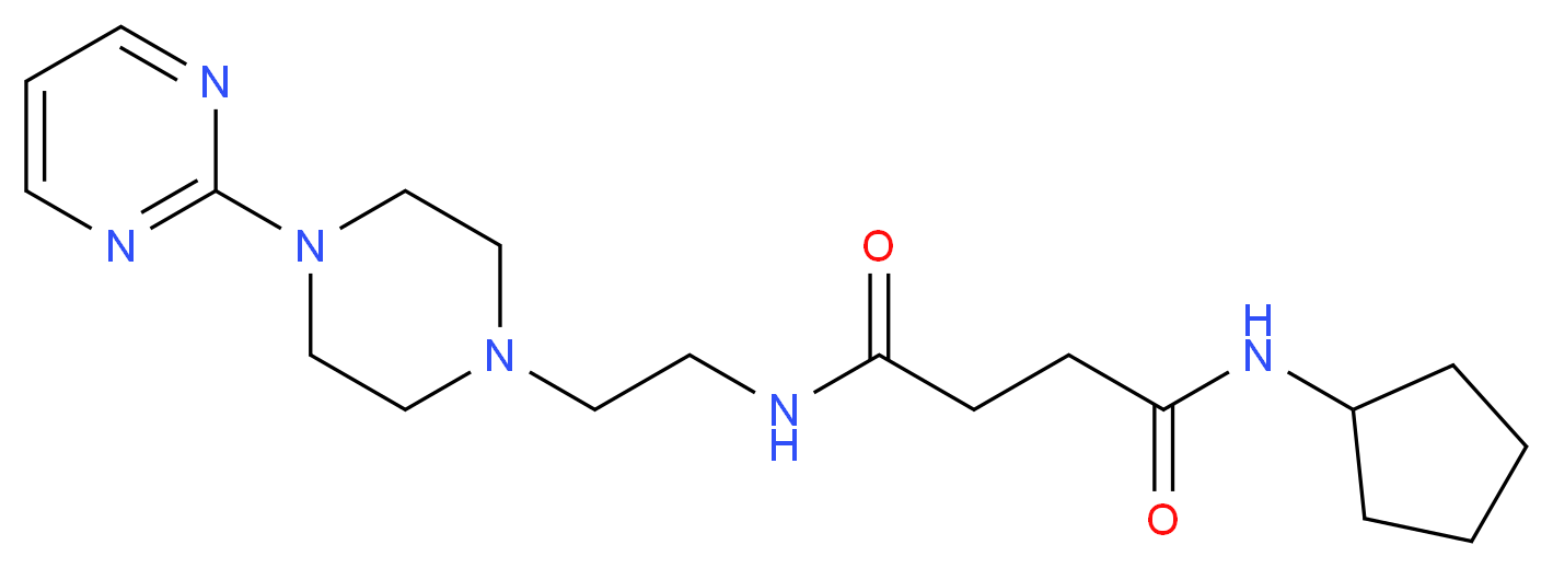N-cyclopentyl-N'-[2-(4-pyrimidin-2-ylpiperazin-1-yl)ethyl]succinamide_分子结构_CAS_)