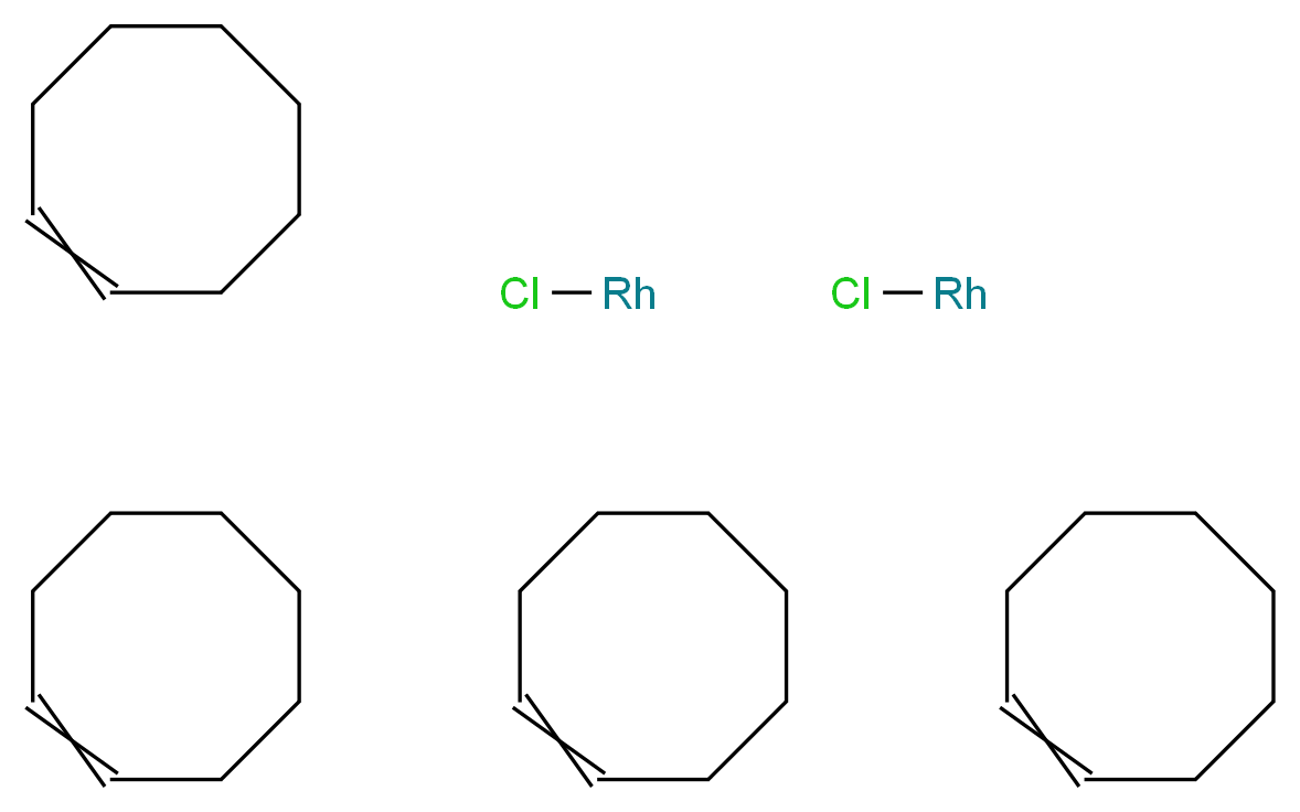 bis(chlororhodium); tetrakis(cyclooctene)_分子结构_CAS_12279-09-3