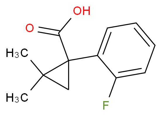 1-(2-fluorophenyl)-2,2-dimethylcyclopropanecarboxylic acid_分子结构_CAS_915923-90-9)