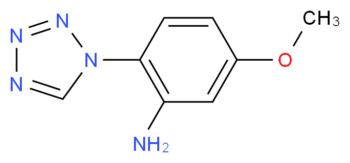 5-methoxy-2-(1H-tetrazol-1-yl)aniline_分子结构_CAS_569648-15-3)