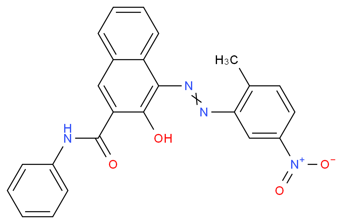 3-hydroxy-4-[2-(2-methyl-5-nitrophenyl)diazen-1-yl]-N-phenylnaphthalene-2-carboxamide_分子结构_CAS_6448-95-9