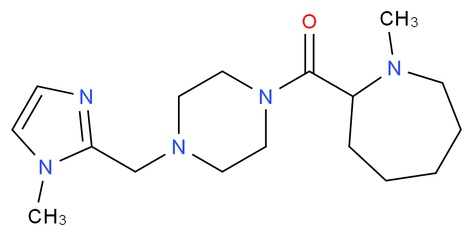 1-methyl-2-({4-[(1-methyl-1H-imidazol-2-yl)methyl]-1-piperazinyl}carbonyl)azepane_分子结构_CAS_)