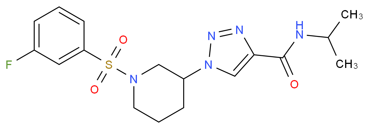 1-{1-[(3-fluorophenyl)sulfonyl]-3-piperidinyl}-N-isopropyl-1H-1,2,3-triazole-4-carboxamide_分子结构_CAS_)