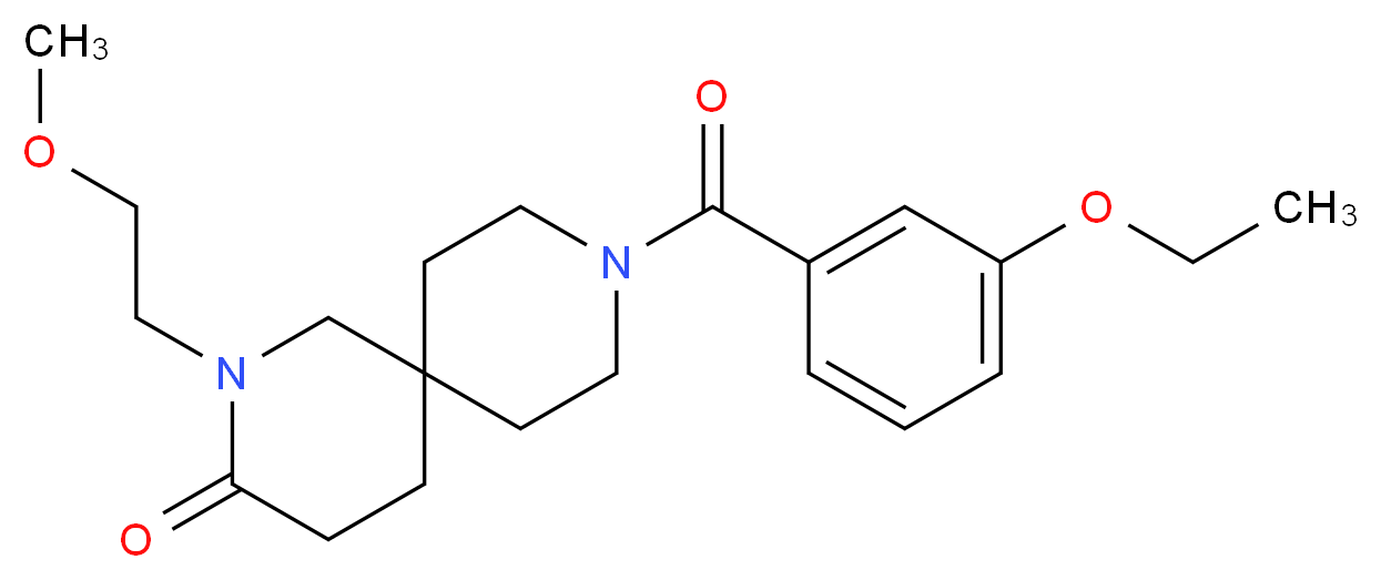 9-(3-ethoxybenzoyl)-2-(2-methoxyethyl)-2,9-diazaspiro[5.5]undecan-3-one_分子结构_CAS_)