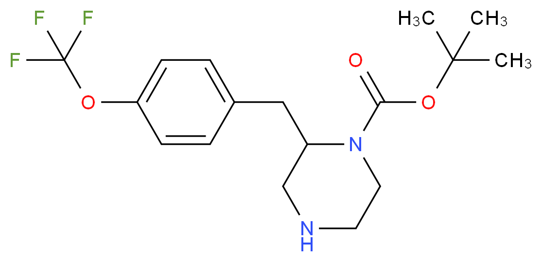 2-(4-TRIFLUOROMETHOXY-BENZYL)-PIPERAZINE-1-CARBOXYLIC ACID TERT-BUTYL ESTER_分子结构_CAS_886774-16-9)