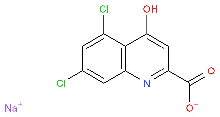 sodium 5,7-dichloro-4-hydroxyquinoline-2-carboxylate_分子结构_CAS_131123-76-7