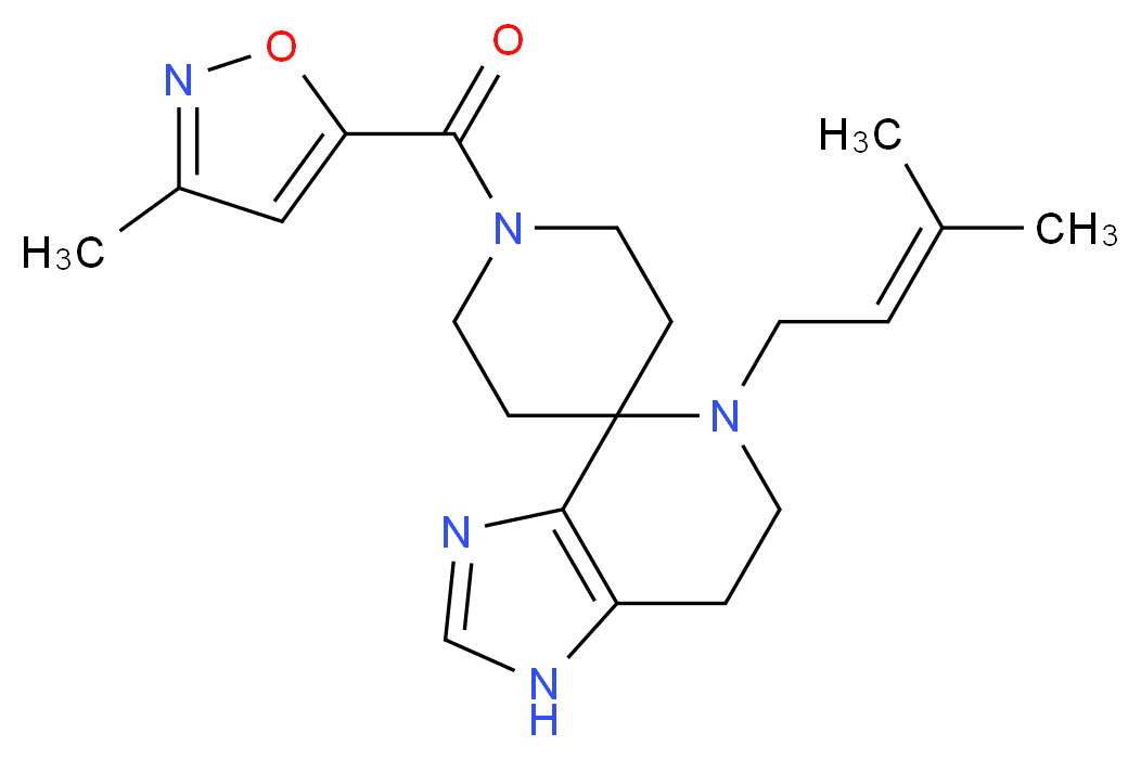 5-(3-methylbut-2-en-1-yl)-1'-[(3-methylisoxazol-5-yl)carbonyl]-1,5,6,7-tetrahydrospiro[imidazo[4,5-c]pyridine-4,4'-piperidine]_分子结构_CAS_)