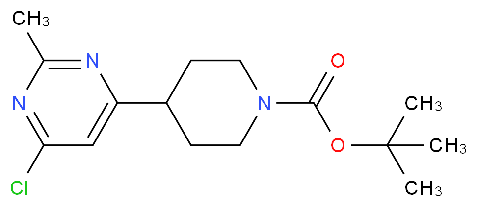 4-(6-Chloro-2-methyl-pyrimidin-4-yl)-piperidine-1-carboxylic acid tert-butyl ester_分子结构_CAS_)