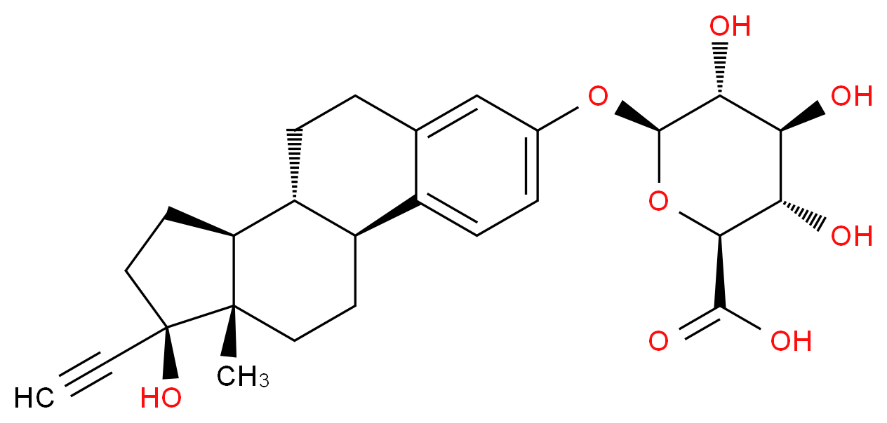 (2S,3S,4S,5R,6S)-6-{[(1S,10R,11S,14R,15S)-14-ethynyl-14-hydroxy-15-methyltetracyclo[8.7.0.0<sup>2</sup>,<sup>7</sup>.0<sup>1</sup><sup>1</sup>,<sup>1</sup><sup>5</sup>]heptadeca-2,4,6-trien-5-yl]oxy}-3,4,5-trihydroxyoxane-2-carboxylic acid_分子结构_CAS_60134-76-1