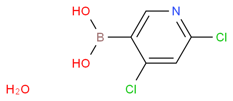 2,4-DICHLOROPYRIDINE-5-BORONIC ACID HYDRATE_分子结构_CAS_1072952-26-1)